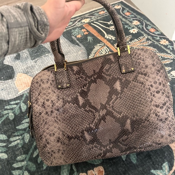 Tory Burch Brown Snakeskin Satchel - Picture 6 of 9